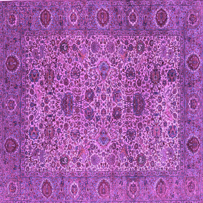 Square Machine Washable Persian Purple Traditional Area Rugs, wshtr7pur