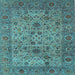 Square Machine Washable Persian Light Blue Traditional Rug, wshtr7lblu