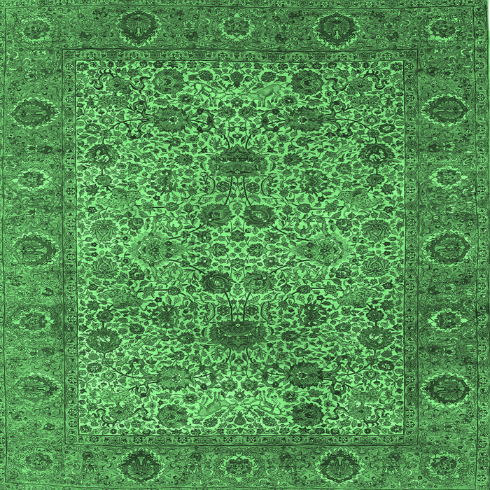 Square Persian Emerald Green Traditional Rug, tr7emgrn
