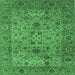 Square Persian Emerald Green Traditional Rug, tr7emgrn