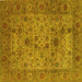 Square Machine Washable Persian Yellow Traditional Rug, wshtr7yw