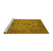 Sideview of Machine Washable Persian Yellow Traditional Rug, wshtr7yw