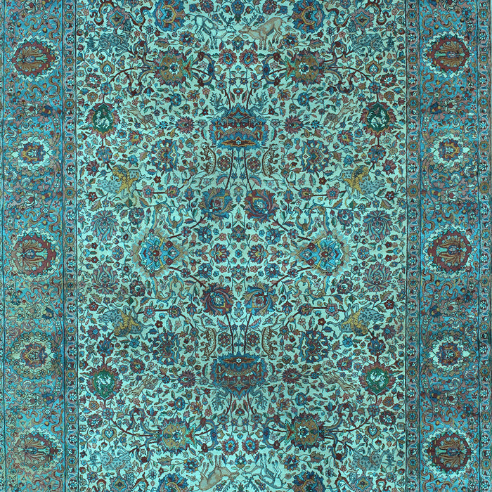 Machine Washable Persian Light Blue Traditional Rug, wshtr7lblu