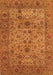 Serging Thickness of Machine Washable Persian Orange Traditional Area Rugs, wshtr7org