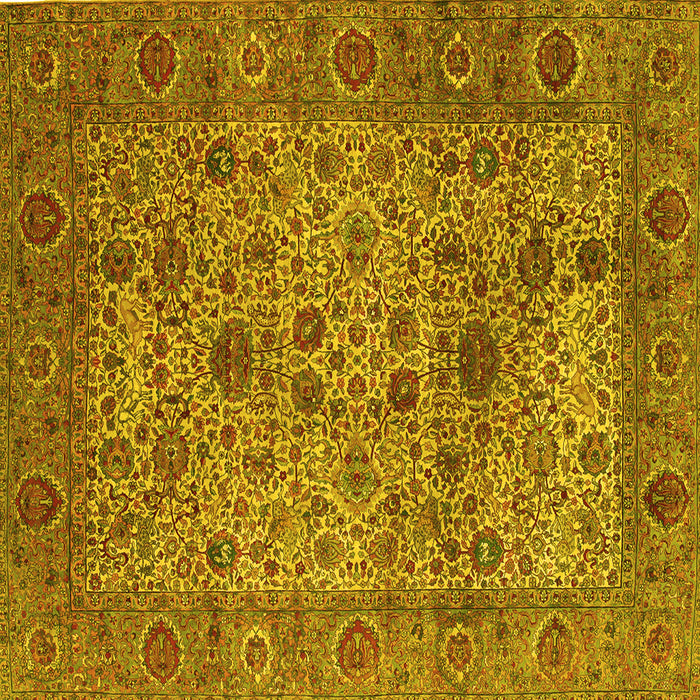 Square Persian Yellow Traditional Rug, tr7yw