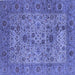 Square Persian Blue Traditional Rug, tr7blu