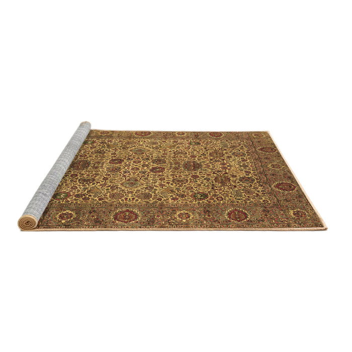 Sideview of Machine Washable Persian Brown Traditional Rug, wshtr7brn