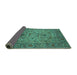 Sideview of Persian Turquoise Traditional Rug, tr7turq