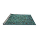 Sideview of Machine Washable Persian Light Blue Traditional Rug, wshtr7lblu