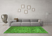 Machine Washable Persian Green Traditional Area Rugs in a Living Room,, wshtr7grn