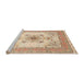 Sideview of Machine Washable Traditional Brown Rug, wshtr8