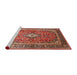 Sideview of Machine Washable Traditional Sand Brown Rug, wshtr80