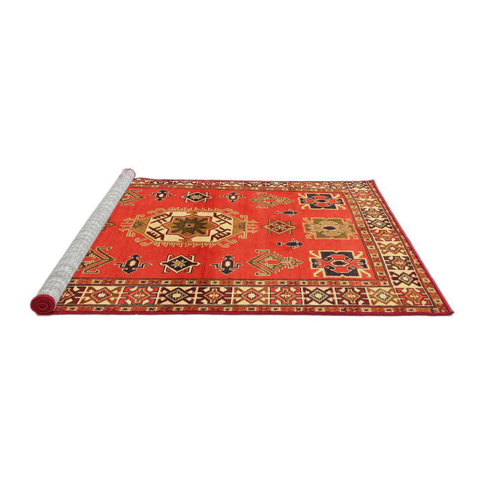 Sideview of Machine Washable Traditional Orange Rug, wshtr800
