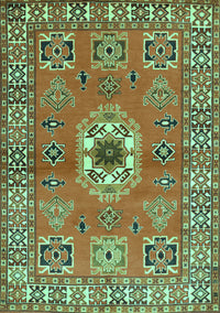 Geometric Turquoise Traditional Rug, tr800turq