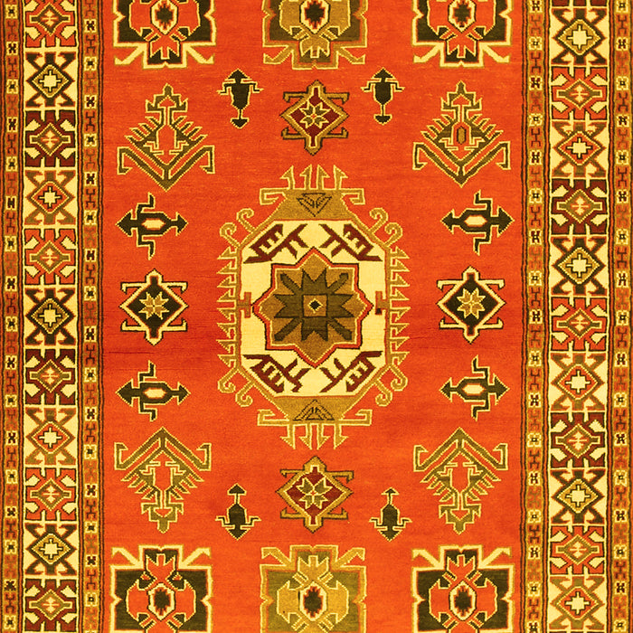 Machine Washable Geometric Yellow Traditional Rug, wshtr800yw