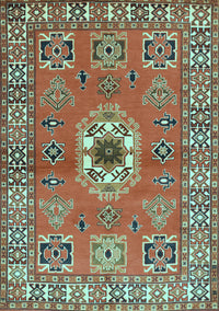 Geometric Light Blue Traditional Rug, tr800lblu