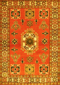 Geometric Yellow Traditional Rug, tr800yw