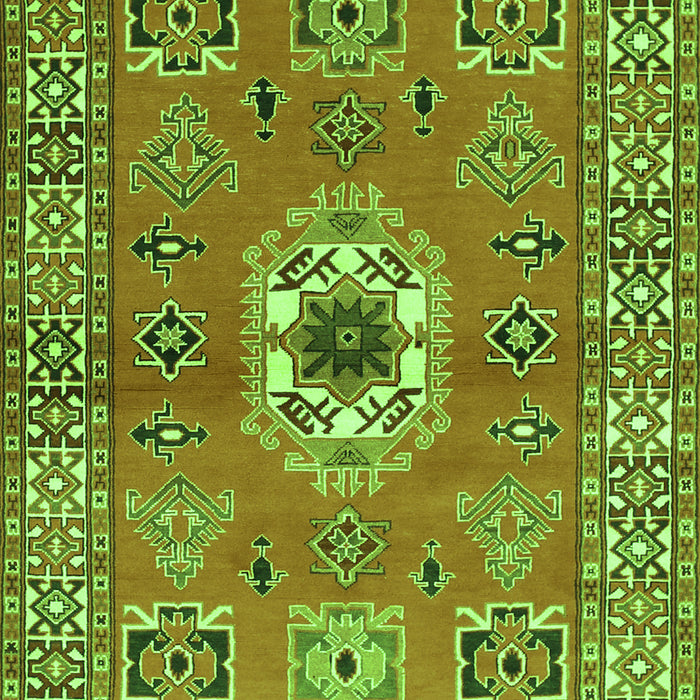 Serging Thickness of Machine Washable Geometric Green Traditional Area Rugs, wshtr800grn