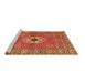 Sideview of Machine Washable Geometric Brown Traditional Rug, wshtr800brn