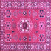 Square Geometric Purple Traditional Rug, tr800pur