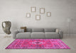 Machine Washable Geometric Purple Traditional Area Rugs in a Living Room, wshtr800pur