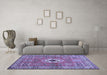 Machine Washable Geometric Blue Traditional Rug in a Living Room, wshtr800blu