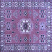 Square Geometric Blue Traditional Rug, tr800blu