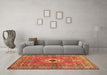 Machine Washable Geometric Brown Traditional Rug in a Living Room,, wshtr800brn