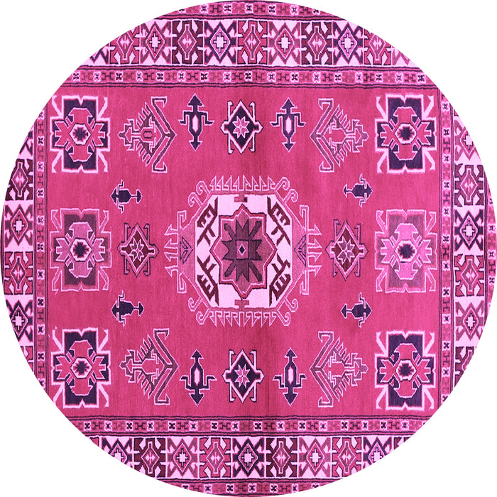 Round Machine Washable Geometric Purple Traditional Area Rugs, wshtr800pur