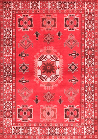 Geometric Red Traditional Rug, tr800red