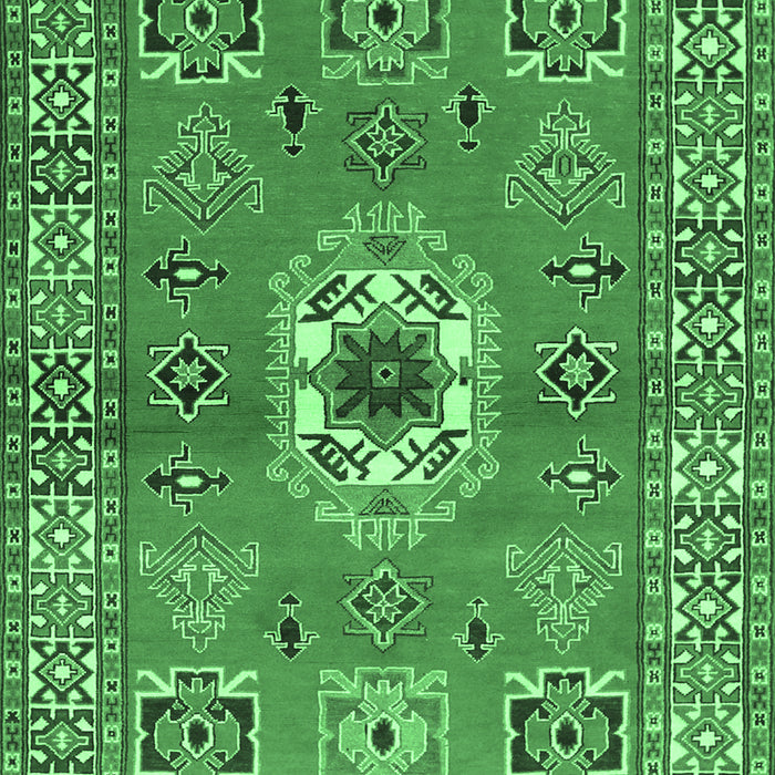 Geometric Emerald Green Traditional Rug, tr800emgrn