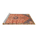 Sideview of Machine Washable Traditional Sand Brown Rug, wshtr801