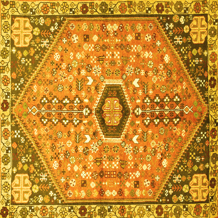 Square Persian Yellow Traditional Rug, tr801yw
