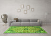 Machine Washable Persian Green Traditional Area Rugs in a Living Room,, wshtr801grn