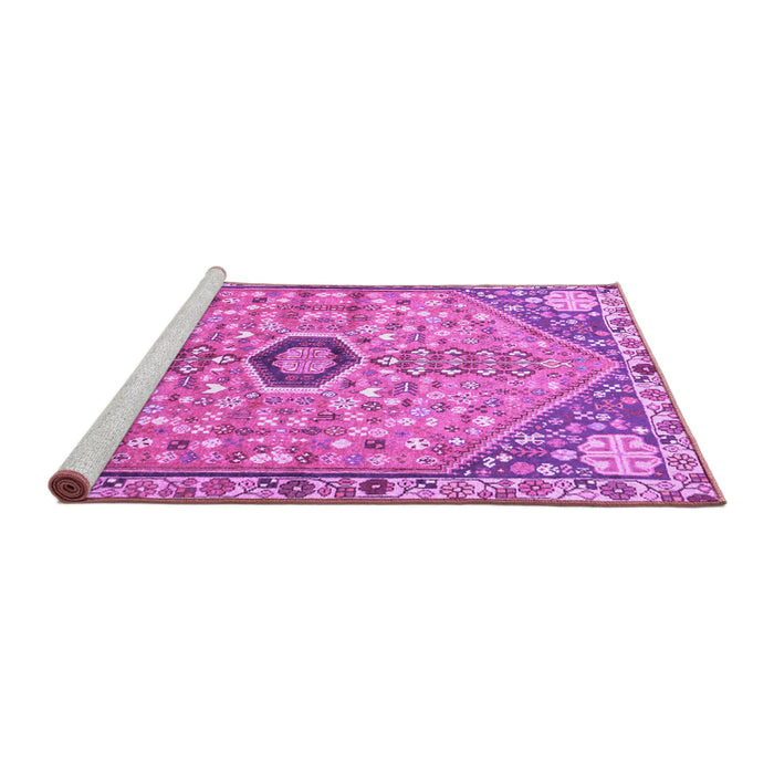 Sideview of Machine Washable Persian Purple Traditional Area Rugs, wshtr801pur