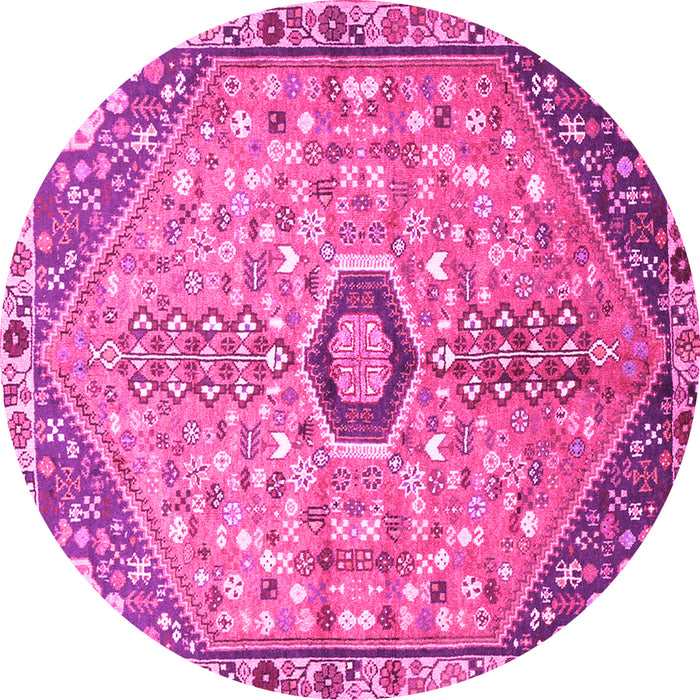 Round Persian Pink Traditional Rug, tr801pnk