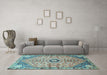 Machine Washable Persian Light Blue Traditional Rug in a Living Room, wshtr801lblu