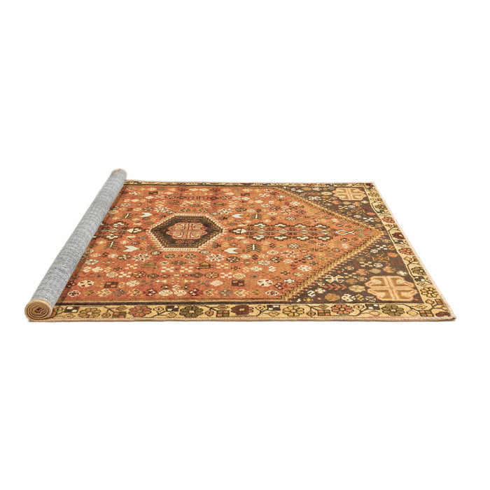 Sideview of Machine Washable Persian Brown Traditional Rug, wshtr801brn