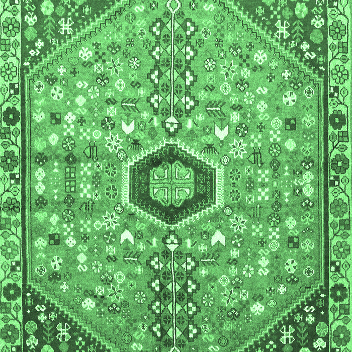 Machine Washable Persian Emerald Green Traditional Area Rugs, wshtr801emgrn