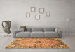 Machine Washable Persian Brown Traditional Rug in a Living Room,, wshtr801brn