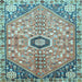 Square Persian Light Blue Traditional Rug, tr801lblu