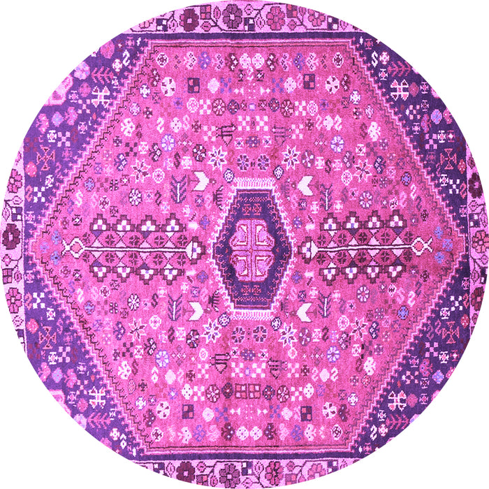 Round Persian Purple Traditional Rug, tr801pur
