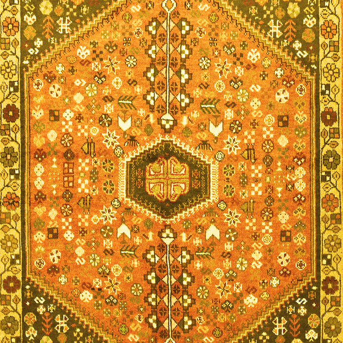 Machine Washable Persian Yellow Traditional Rug, wshtr801yw