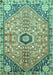 Machine Washable Persian Turquoise Traditional Area Rugs, wshtr801turq