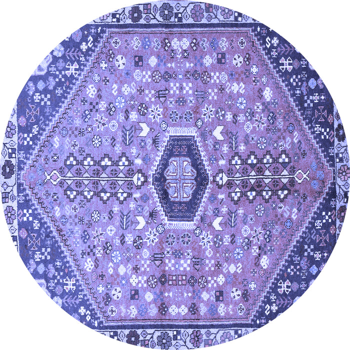 Round Persian Blue Traditional Rug, tr801blu