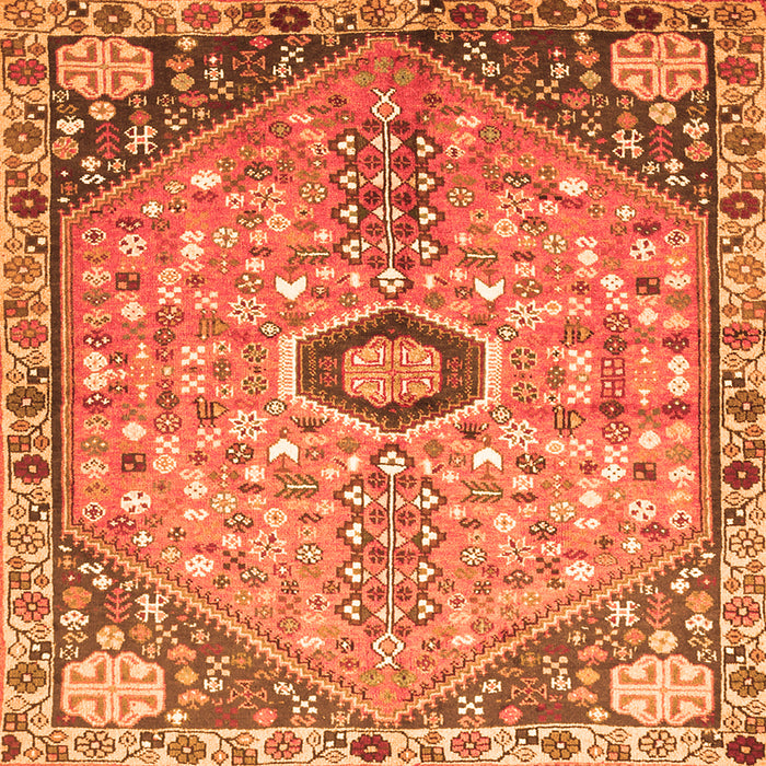 Serging Thickness of Persian Orange Traditional Rug, tr801org