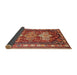 Sideview of Traditional Orange Brown Persian Rug, tr802
