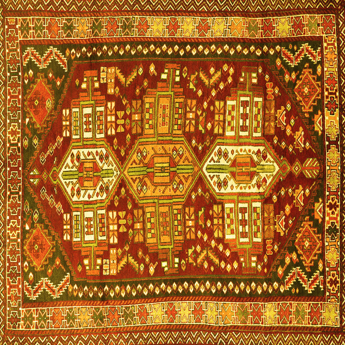 Square Persian Yellow Traditional Rug, tr802yw