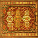 Square Persian Yellow Traditional Rug, tr802yw