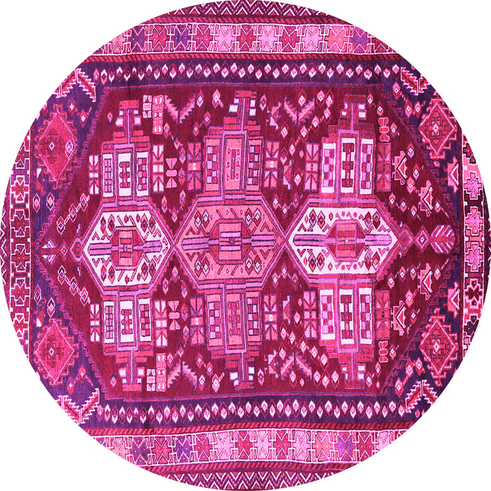 Round Persian Pink Traditional Rug, tr802pnk